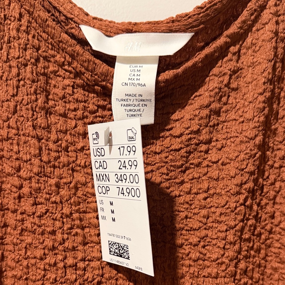 H&M Rust Orange Textured Maxi Dress - Picture 2 of 3